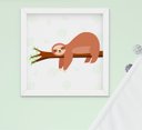 Ver imagem 3 de Quadro Infantil Bichos da Floresta Bicho Preguiça Porco Espinho Kit 4 Peças