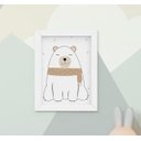 Ver imagem 2 de Quadro Infantil Bebê Escandinavo Ursos Cabana Bege Kit 4 Peças