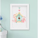 Ver imagem 4 de Quadro Infantil Quarto Bebê Menina Jardim Flores Aquarela Kit 4 Peças