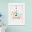 Ver imagem 4 de Quadro Infantil Quarto Bebê Menina Jardim Flores Aquarela Kit 4 Peças