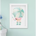 Ver imagem 5 de Quadro Infantil Quarto Bebê Menina Jardim Flores Aquarela Kit 4 Peças