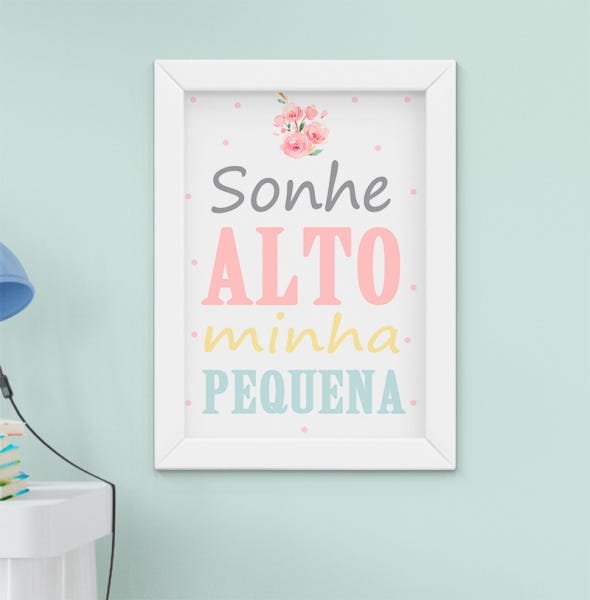 Quadro Infantil Quarto Bebê Menina Jardim Flores Aquarela Kit 4 Peças - 3