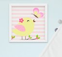 Ver imagem 2 de Quadro Decorativo Infantil Bebê Menina Passarinho Kit 3 Peças