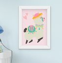 Ver imagem 4 de Quadro Infantil Menina Lhama Cacto Coração Kit 4 Peças
