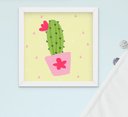 Ver imagem 3 de Quadro Infantil Menina Lhama Cacto Coração Kit 4 Peças