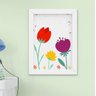 Quadro Infantil Bebê Menina Flores Arco-íris Kit 4 Peças - 3