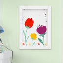 Ver imagem 3 de Quadro Infantil Bebê Menina Flores Arco-íris Kit 4 Peças