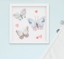 Ver imagem 4 de Quadro Bebê Infantil Menina Passarinho Borboleta Aquarela Kit 3 Peças