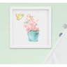 Quadro Infantil Bebê Menina Aquarela Flores Jardim Santo Anjo Kit 4 Peças - 3