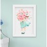 Quadro Infantil Bebê Menina Aquarela Flores Jardim Santo Anjo Kit 4 Peças - 4