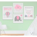 Ver imagem 1 de Quadro Infantil Menina Elefante Antes Tínhamos Um ao Outro Kit 4 Peças