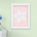 Ver imagem 3 de Quadro Infantil Quarto Bebê Menina Estrela Nuvem Elefante Kit 4 Peças