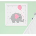 Ver imagem 4 de Quadro Infantil Quarto Bebê Menina Estrela Nuvem Elefante Kit 4 Peças