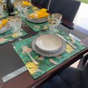 Ver imagem 2 de Kit 10 Serviços Americanos Folhas Verde e Amarelo Impermeável - 35x45cm