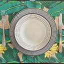 Ver imagem 1 de Kit 10 Serviços Americanos Folhas Verde e Amarelo Impermeável - 35x45cm