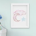 Ver imagem 4 de Quadro Bebê Infantil Menina Elefante Nuvem Balão Aquarela Kit 3 Peças