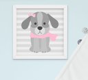 Ver imagem 7 de Quadro Infantil Quarto Bebê Menina Gatinha Cachorro Nuvem Kit 6 Peças