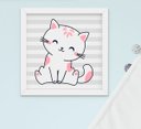 Ver imagem 5 de Quadro Infantil Quarto Bebê Menina Gatinha Cachorro Nuvem Kit 6 Peças