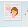 Quadro Infantil Quarto Bebê Menina Gatinha Cachorro Nuvem Kit 6 Peças - 6