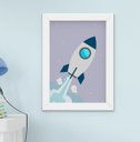 Ver imagem 5 de Quadro Infantil Bebê Menino Espaço Astronauta Foguete Kit 4 Peças