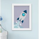 Ver imagem 5 de Quadro Infantil Bebê Menino Espaço Astronauta Foguete Kit 4 Peças