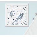 Ver imagem 3 de Quadro Infantil Bebê Menino Espaço Astronauta Foguete Kit 4 Peças