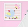 Quadro Infantil Bebê Menina Passarinho Casinha Balão Kit 4 Peças - 3