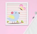 Ver imagem 3 de Quadro Infantil Bebê Menina Passarinho Casinha Balão Kit 4 Peças