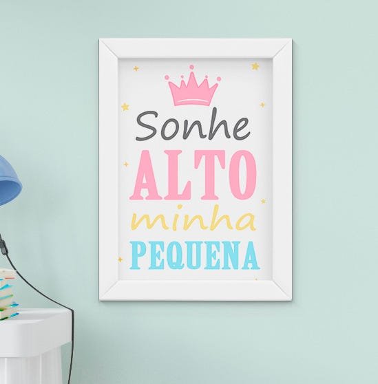 Quadro Infantil Quarto Bebê Menina Passarinho Cachorro Cacto Kit 6 Peças - 4