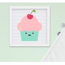 Ver imagem 2 de Quadro Infantil Quarto Bebê Menina Cupcake Donuts 4 peças
