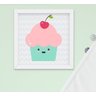 Quadro Infantil Quarto Bebê Menina Cupcake Donuts 4 peças - 2