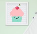 Ver imagem 2 de Quadro Infantil Quarto Bebê Menina Cupcake Donuts 4 peças