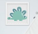 Ver imagem 7 de Quadro Infantil Quarto Bebê Menino Dinossauro Kit 6 Peças