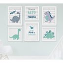 Ver imagem 1 de Quadro Infantil Quarto Bebê Menino Dinossauro Kit 6 Peças