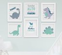 Ver imagem 1 de Quadro Infantil Quarto Bebê Menino Dinossauro Kit 6 Peças