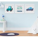 Ver imagem 1 de Kit Quadro Infantil Bebê Menino Carrinhos 3 Peças