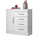 Ver imagem 3 de Cômoda Montevidéu 1 Porta 4 Gavetas 91 Cm - Comoda para Quarto - Demobile:branco ou Branco/rosa