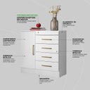 Ver imagem 6 de Cômoda Montevidéu 1 Porta 4 Gavetas 91 Cm - Comoda para Quarto - Demobile:branco ou Branco/rosa