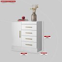Ver imagem 5 de Cômoda Montevidéu 1 Porta 4 Gavetas 91 Cm - Comoda para Quarto - Demobile:branco ou Branco/rosa