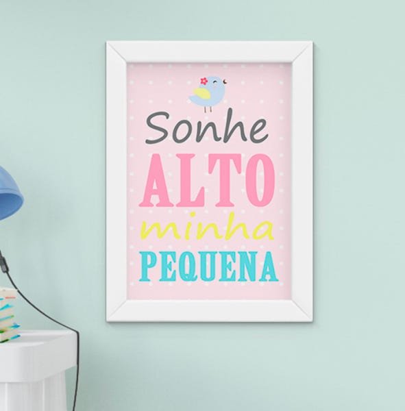 Quadro Infantil Bebê Menina Passarinho Borboleta Sonhe Alto Kit 4 Peças - 3