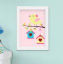 Ver imagem 2 de Quadro Infantil Bebê Menina Passarinho Borboleta Sonhe Alto Kit 4 Peças
