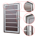 Ver imagem 2 de Porta Pivotante Alumínio Lambril Premium c/Pux.D.Elite Mix Corten 216x100 Brimak