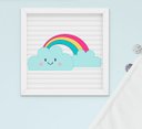Ver imagem 4 de Quadro Infantil Quarto Bebê Menina Unicórnio Nuvem Arco-íris Kit 3 Peças