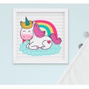 Ver imagem 3 de Quadro Infantil Quarto Bebê Menina Unicórnio Nuvem Arco-íris Kit 3 Peças
