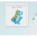 Ver imagem 3 de Quadro Infantil Bebê Menina Menino Aquarela Dinossauro Kit 3 Peças
