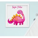Ver imagem 4 de Quadro Infantil Bebê Menina Menino Aquarela Dinossauro Kit 3 Peças