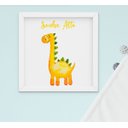 Ver imagem 2 de Quadro Infantil Bebê Menina Menino Aquarela Dinossauro Kit 3 Peças