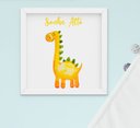 Ver imagem 2 de Quadro Infantil Bebê Menina Menino Aquarela Dinossauro Kit 3 Peças
