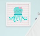 Ver imagem 2 de Quadro Infantil Bebê Menina Sereia Fundo do Mar Kit 4 Peças
