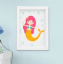 Ver imagem 4 de Quadro Infantil Bebê Menina Sereia Fundo do Mar Kit 4 Peças